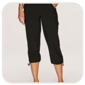 RBX Black Capris with Lightweight Fabric and Cuffed Hem
